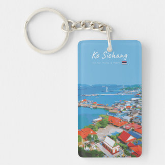 Ko Sichang, Thailand - Levendig Havenbeeld Slank Sleutelhanger