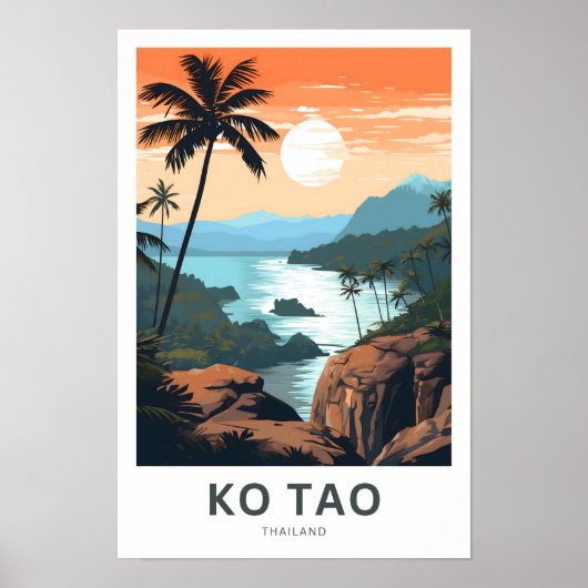 Ko Tao Thailand Reisprint Poster (Voorkant)