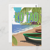 Ko Tao thailand vintage poster Briefkaart (Voorkant / Achterkant)