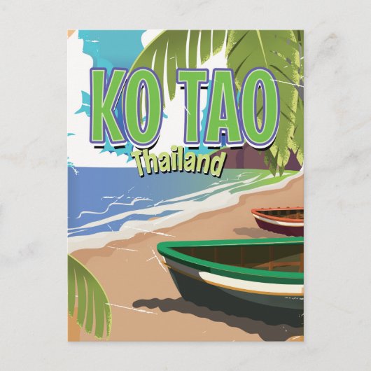 Ko Tao thailand vintage poster Briefkaart (Voorkant)