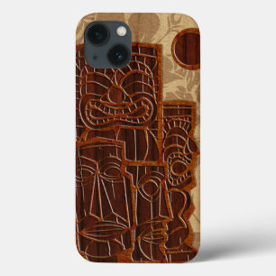 Koa Wood Tiki Sun Surfboard iPad Mini Retina iPhone 13 Hoesje