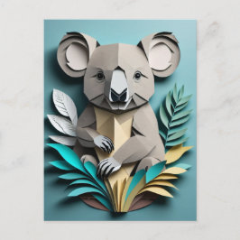 Koala 3D Paper Art Design T-shirt Briefkaart