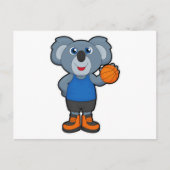 Koala als basketballer met basketbal briefkaart (Voorkant)