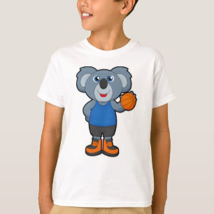 Koala als Basketballspeler met Basketball T-shirt