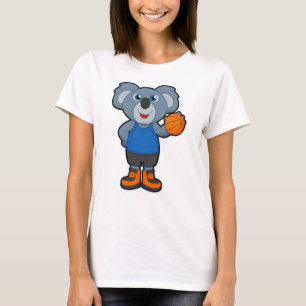 Koala als Basketballspeler met Basketball T-shirt