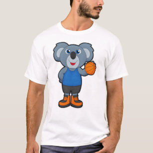 Koala als Basketballspeler met Basketball T-shirt