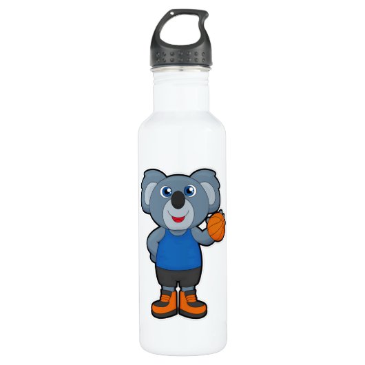 Koala als Basketballspeler met Basketball Waterfles (Voorkant)