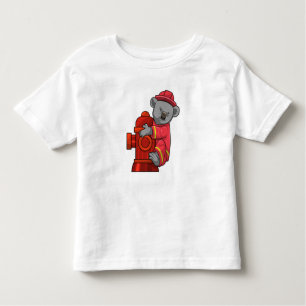 Koala als brandweerman met brandkraan kinder shirts