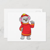 Koala als brandweerman met helm briefkaart (Voorkant / Achterkant)