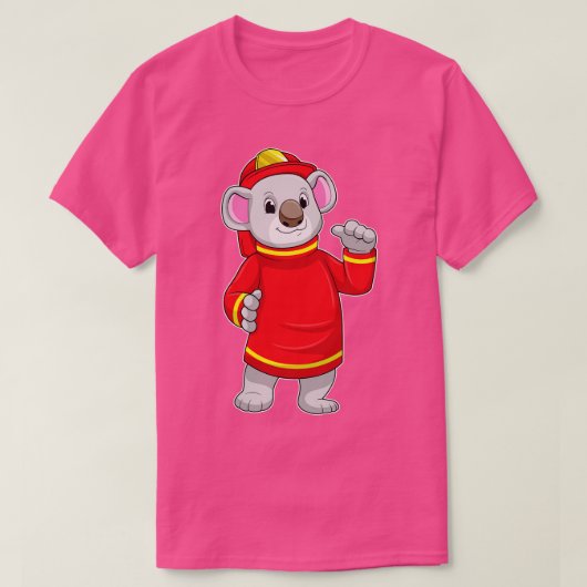 Koala als brandweerman met Helmet T-shirt (Design voorkant)