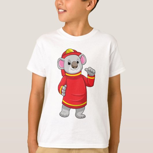 Koala als brandweerman met Helmet T-shirt (Voorkant)
