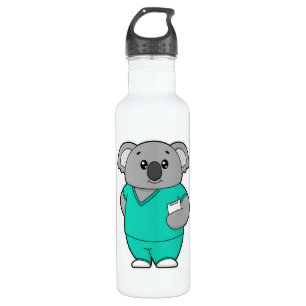 Koala als verpleegster met Notitieblok Waterfles