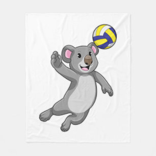 Koala als volleybalspeler met volleybal fleece deken