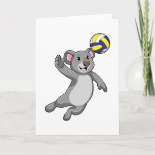 Koala als volleybalspeler met volleybal kaart