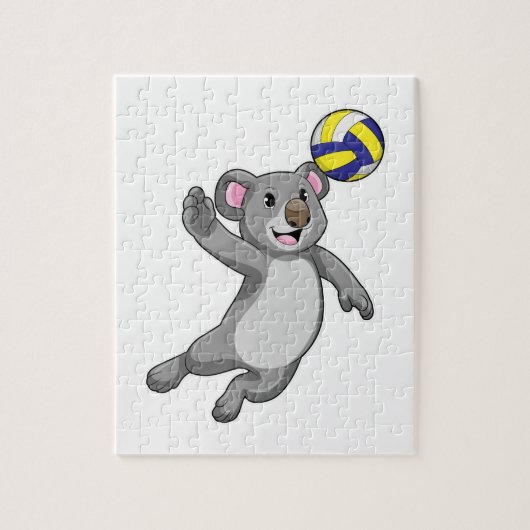 Koala als volleybalspeler met volleybal legpuzzel (Verticaal)