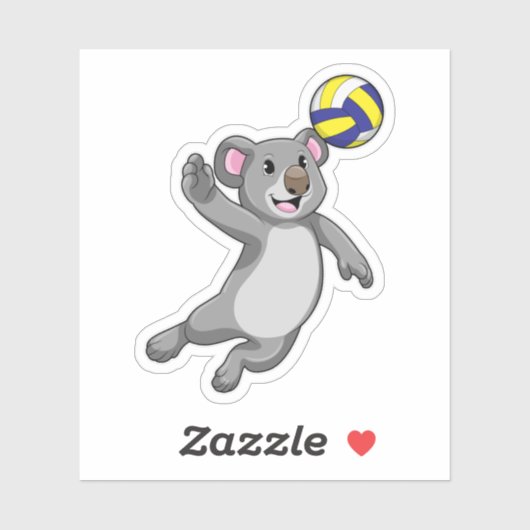 Koala als volleybalspeler met volleybal sticker (Vel)