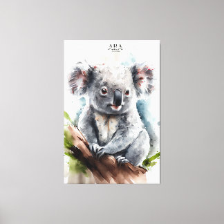Koala -Aquarelle Peinture toile étirée Impression