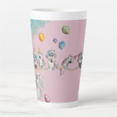 Koala Aquarelle rose Anniversaire Fête Latte Mug (Devant)