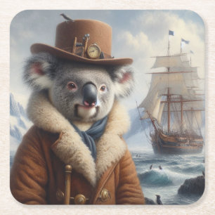 Koala Arctic Explorer Vierkante Kartonnen Onderzetter