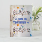 Koala Art Watercolor Boys Invitation Anniversaire (Debout devant)