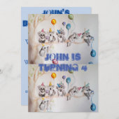 Koala Art Watercolor Boys Invitation Anniversaire (Devant / Derrière)