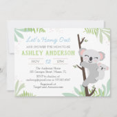 Koala Baby Boy Baby shower Uitnodiging (Voorkant)