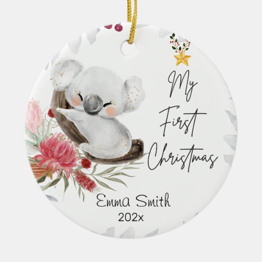 Koala Baby’s eerste gepersonaliseerde Ornament (Voorkant)