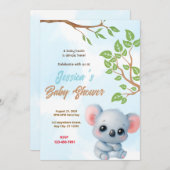 Koala-Baby shower Kaart (Voorkant / Achterkant)
