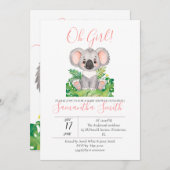 Koala baby shower Uitnodiging (Voorkant / Achterkant)