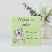 Koala Baby shower Uitnodiging (Staand voorkant)