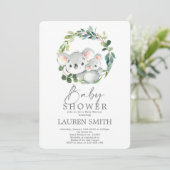 Koala Baby shower Uitnodiging (Staand voorkant)