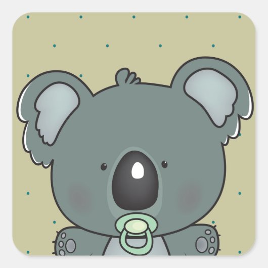 koala baby vierkante sticker (Voorkant)