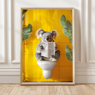 Koala Badkamer Muur Kunstprint, Maximalistische Mu Poster