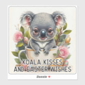 Koala Baisers Et Voeux De Pâques - Sticker De Pâqu (Feuille)
