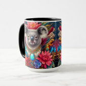 Koala Bear Australian Native Floral Art Mug (Devant gauche)