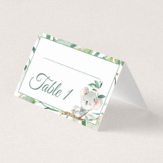 Koala Bear Baby shower Anniversaire Numéro de tabl (Front)