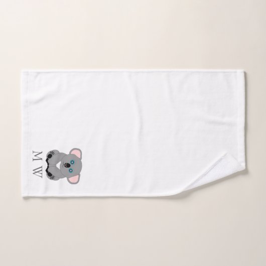 Koala Bear Design Monogrammed (Serviette à main)