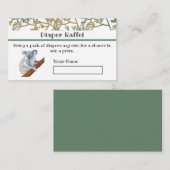 Koala Bear Foilage Raffle Design Informatiekaartje (Voorkant / Achterkant)
