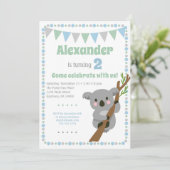Koala Bear Invitation Cute Boy Anniversaire (Debout devant)