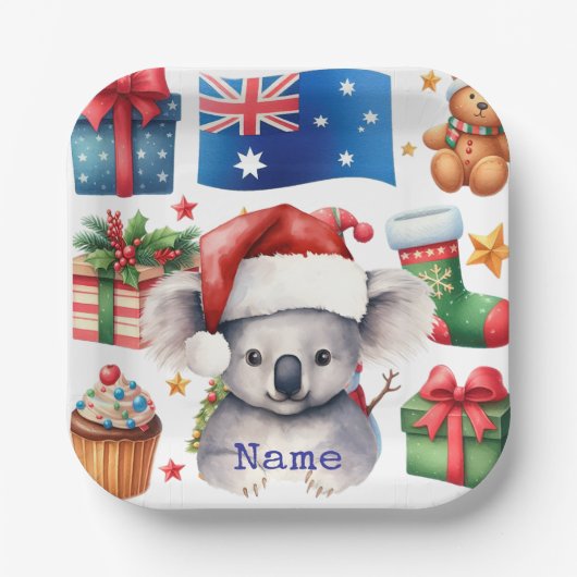 Koala Bear on Australia themed  Papieren Bordje (Voorkant)