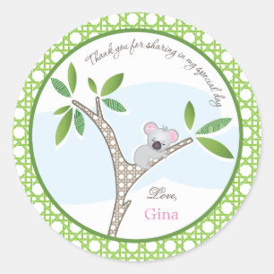 Koala Bear   Sticker Baby shower Faveur