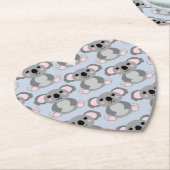 Koala Beer Baby shower Blue Boy Kartonnen Onderzetters (Gekanteld)
