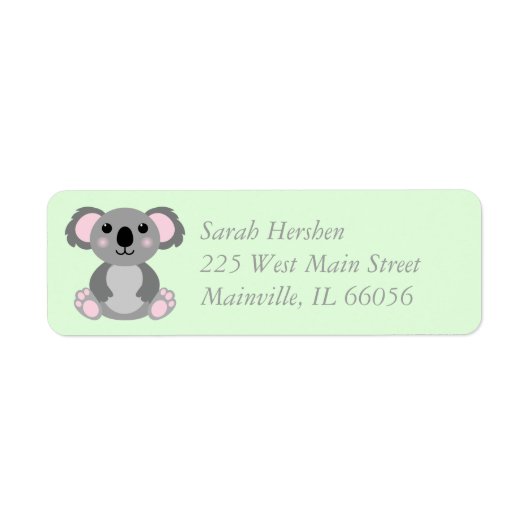 Koala Beer Baby shower Etiket (Voorkant)