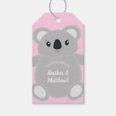 Koala Beer Baby shower Girl Cadeaulabel (Voorkant)