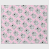 Koala Beer Baby shower Girl Cadeaupapier (Vlak)