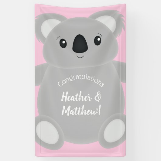 Koala Beer Baby shower Girl Spandoek (Verticaal)