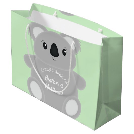 Koala Beer Baby shower Groot Cadeauzakje (Achterkant Gekanteld)