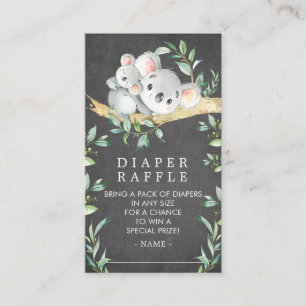 Koala Beer Baby shower Luier Raffle Ticket Informatiekaartje