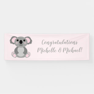 Koala Beer Baby shower Roze meisje Spandoek