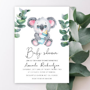 Koala Beer Baby Shower Uitnodiging